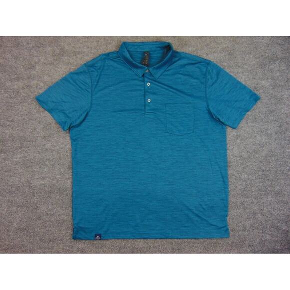Halmont Polo Shirt Men XL Blue Green Short Sleeve Performance Golf Casual Pocket - Picture 2 of 8